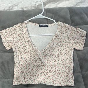 Cropped floral print top